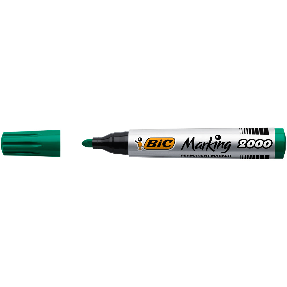 Marker permanent BIC 2000, varf rotund 1.7 mm, verde Marker permanent BIC 2000, varf rotund 1.7 mm, verde